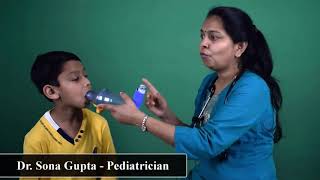 How to use Inhaler for Kids in Hindi  Inhaler कैसे इस्तेमाल करें  Dr Sona GuptaChild Specialist [upl. by Michal]