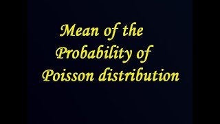 Mean of the Poisson distribution using simple method [upl. by Stetson]