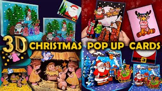 4 DIY 3d Christmas Pop Up Cards How To Make 3d Pop Up Christmas Greeting Cards Holiday Cards [upl. by Yrrehs7]