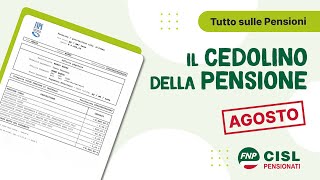 Cedolino della pensione di agosto [upl. by Ynaffad643]