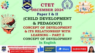 CTET CDP  GROWTH amp DEVELOPMENT  PART 3  Principles of Development in English [upl. by Wellington]