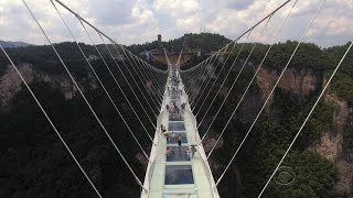 Worlds highest glass bridge in Zhangjiajie China [upl. by Nomis535]