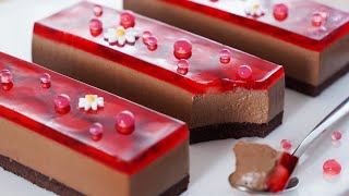 영롱한 구슬 젤리를 만들어서 초콜릿 딸기 젤리 케이크를 더욱 빛나게 해줬어요  Brilliantly Strawberry Bead Jelly  Chocolate Cake [upl. by Enrique]