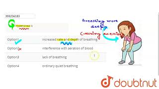 Hyperpnea is  CLASS 12  BREATHING AND EXCHANGE OF GASES  BIOLOGY  Doubtnut [upl. by Ogdon]