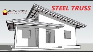 SKILLION ROOF DESIGN in STEEL TRUSS [upl. by Yeltneb]