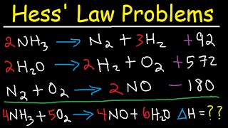 Hess Law Chemistry Problems  Enthalpy Change  Constant Heat of Summation [upl. by Aicrop752]