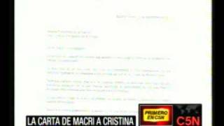 C5N MACRI LE ENVIÓ UNA CARTA A LA PRESIDENTE [upl. by Airetahs990]