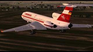 INTERFLUG Tupolev 154  Landung LYBE FSX [upl. by Frayda]