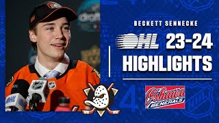 Beckett Sennecke Oshawa Generals 202324 OHL Highlights [upl. by Ozkum]