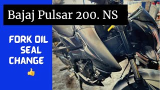 Bajaj pulsar 200 Ns Fork oil seal changeKL10 bike street❤️ [upl. by Tizes]