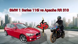 Apache RR 310 vs BMW 1 Series 116i Hatchback Long Race [upl. by Snyder]