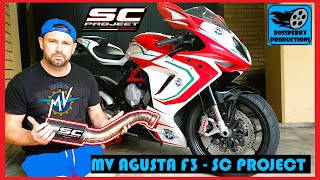 How to Fit a SC Projects Exhaust to a MV Agusta F3  Installation Tutorial 675 amp 800 [upl. by Standush]