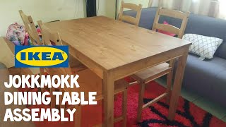 IKEA JOKKMOKK Dining Table With Chair Assembly [upl. by Vinny]