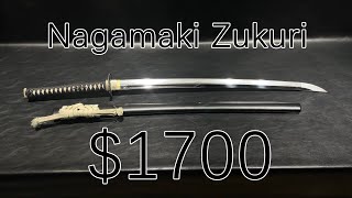 Nagamaki Zukuri Sashikomi Polishing Katana  japanese swords katana Blade not nihonto [upl. by Ruddie]