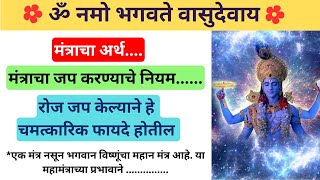 ॐ नमो भगवते वासूदेवाय मंत्राचा अर्थफायदे नियम tips Om namo bhagwatey  Marathi  katha  Stories [upl. by Anerok907]