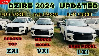 Dzire Facelift 2024 Base Model Lxi vs Vxi vs Zxi  Dzire Facelift 2024 Price  Features [upl. by Jule]