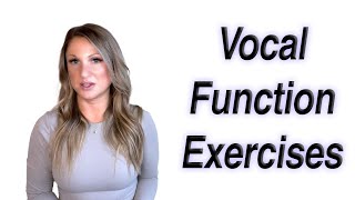 Vocal Function Exercises Voice Therapy [upl. by Zampardi]