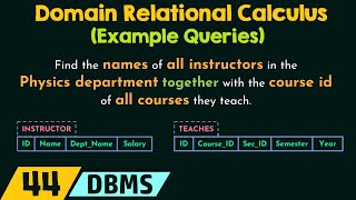 Domain Relational Calculus Example Queries [upl. by Adnuhsor141]