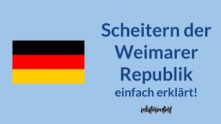 Weimarer Republik einfach erklärt  Zusammenfassung  Zeitstrahl  Verfassung  Flagge  Abitur [upl. by Ayahsal180]