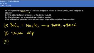 2 On adding a drop of barium chloride solution to an aqueous solution of sodium sulphite white [upl. by Wiencke]