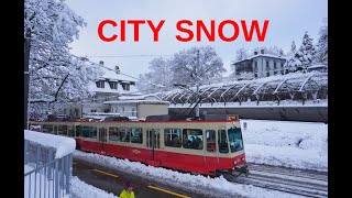 Snow and Trains in Zurich  Forchbahn Winter  Bahnhof Stadelhofen [upl. by Tammara]