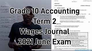 Grade 10 Accounting Term 2  Salaries and Wages Journal  2021 June Exam paper Question 1 [upl. by Aidnama]