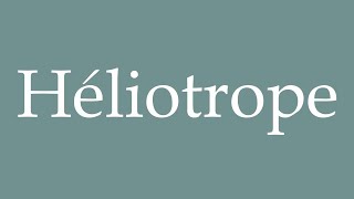 How to Pronounce Héliotrope Heliotrope Correctly in French [upl. by Lune]