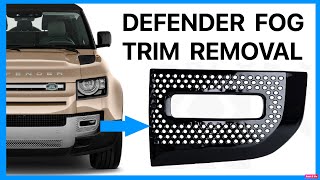 How to remove Front Bumper Fog Lamp Trim on New Land Rover Defender L663 90 110 130 etc [upl. by Harlene]