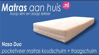 Nasa Duo pocketveer matras met traagschuim én koudschuim  Matrasaanhuisnl [upl. by Ayatnwahs]