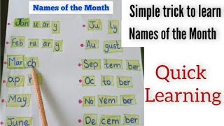 How to learn Names of the month Months of the year learning Months names [upl. by Vaientina978]