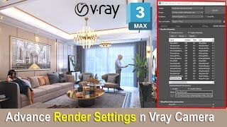 Advance Render settings n Vray advance camera3ds max advance Vray Interior Course video tutorial [upl. by Cordalia561]