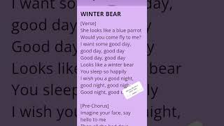 song bts v winter bear lyrics [upl. by Ailasor912]