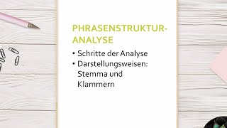 Phrasenstrukturanalyse  Syntax [upl. by Arenahs]