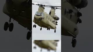 US CH47 Chinook Helicopter During Exercise in Germany [upl. by Ramaj]