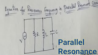 Expression for resonance frequency in parallel RLC resonant circuitin Telugunetwork analysis [upl. by Lizzie]