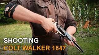 Shooting  Colt Walker 1847 Revolver by Uberti [upl. by Weihs]