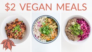 2 Vegan Meals  3 Freakin Delicious Cheap Vegan Entrees [upl. by Claudy]