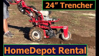 EQUIPMENT Home Depot 24quot Trencher Tool Rental Center [upl. by Kcirret775]