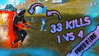 B2K 1 VS 4 CRAZY GAMEPLAY  33 KILLS 🔥 [upl. by Odel]