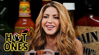 Shakira Howls Like a SheWolf While Eating Spicy Wings  Hot Ones [upl. by Veleda]