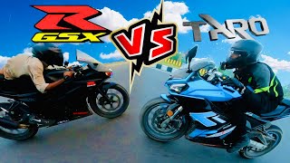 Taro GP1 v4 vs GSXR 150R DRAG RACE battle of speed  BIKE Lover Bachelor [upl. by Ralaigh]