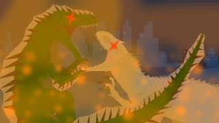 Indominus rex vs Poseidon rex animation STICKNODES no sound [upl. by Madalyn]