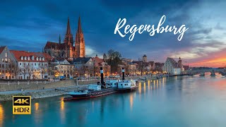 Evening Walking Tour in Regensburg  The biggest medieval city site north of the Alps  4K HDR [upl. by Orpah359]