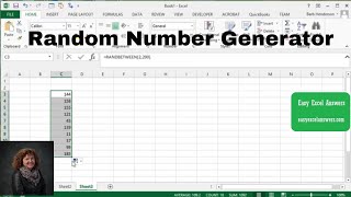 Excel Random Number Generator [upl. by Nnaeoj]