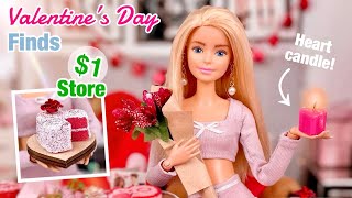 Barbie Doll Valentine’s Day Finds Dollar Store Haul amp Crafts  Decorating a Doll Room [upl. by Yllas]