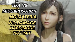 FFVII Rebirth Tifa Solo Vs Midgardsormr No Damage No Materia Hard Mode No Limit [upl. by Peckham]