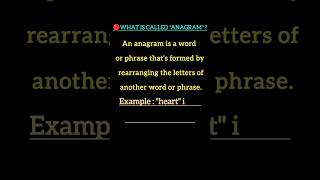 What is called Anagram Anagram words Definition of Anagram [upl. by Yanal321]