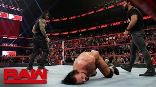 Roman Reigns and Seth Rollins save Dean Ambrose from 4on1 beatdown Raw Feb 25 2019 [upl. by Egon]