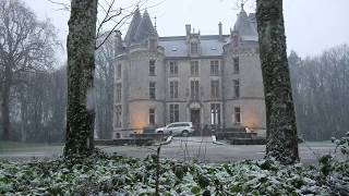 Neige en Normandie au Château de lIsle Marie [upl. by Orlosky]