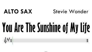 You Are The Sunshine of My Life Alto Sax Sheet Music Backing Track Partitura [upl. by Dewitt]